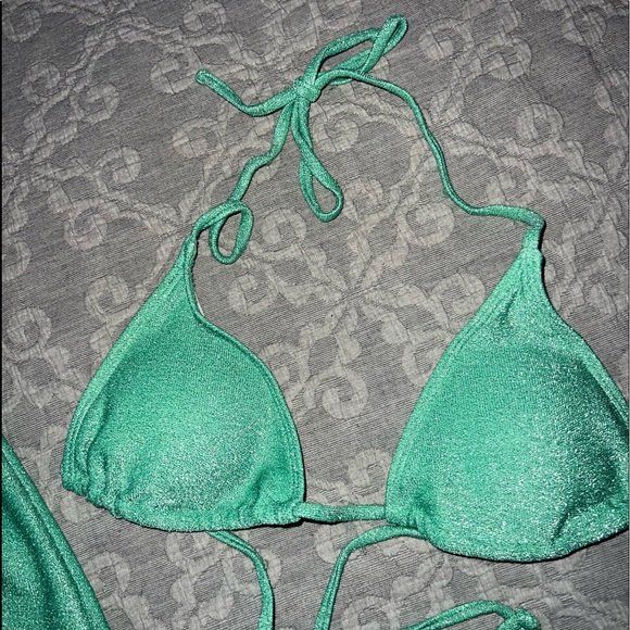 Green 3 Piece Bikini Set - Picture 3 of 5